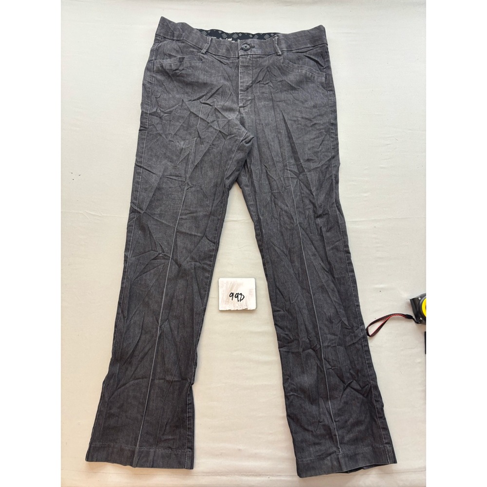 Lee Platinum Label Womens Gray No Gap Waistband Straight Leg Pants Size 14M